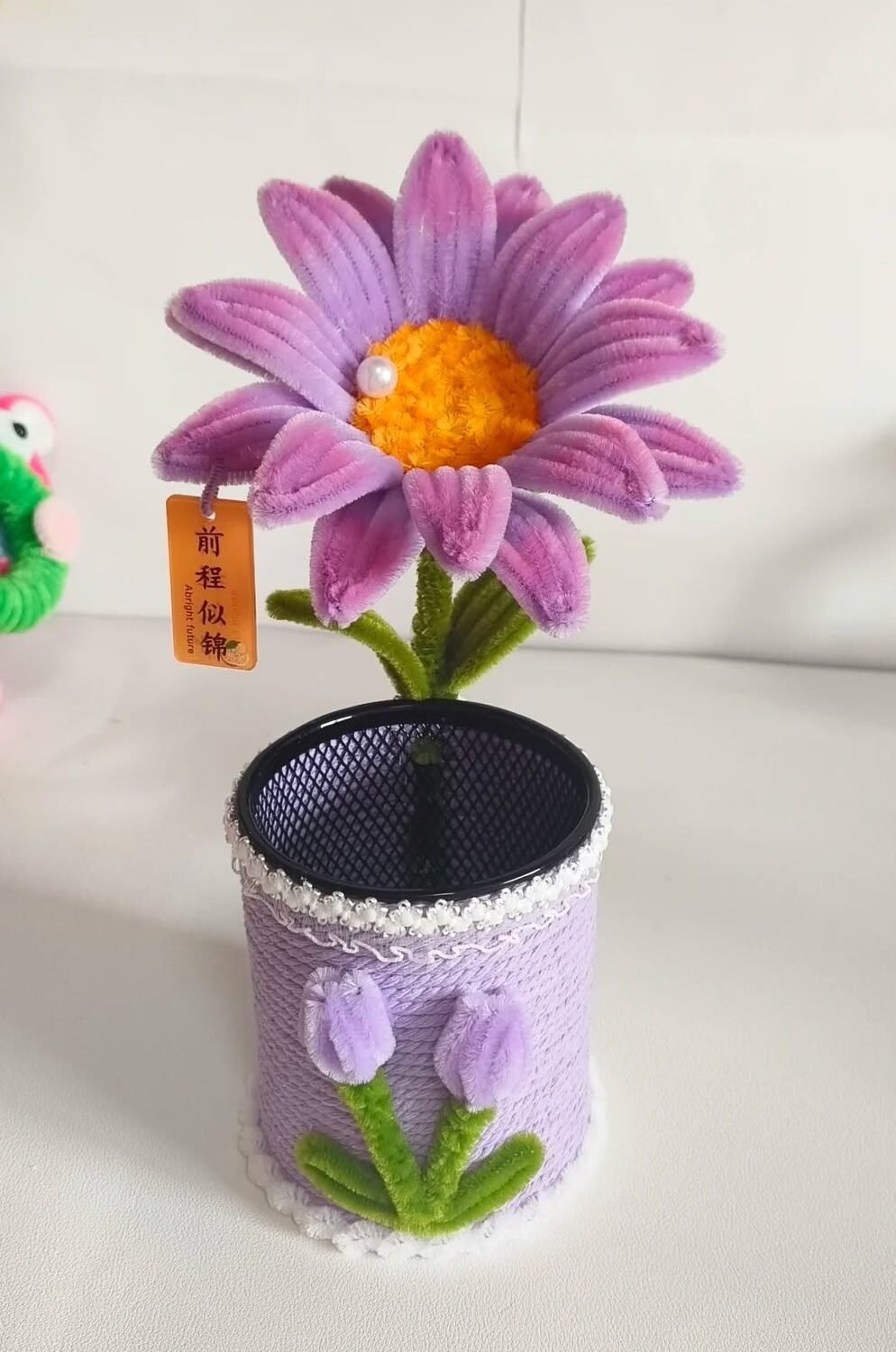 Lilac Daisy Pen Holder