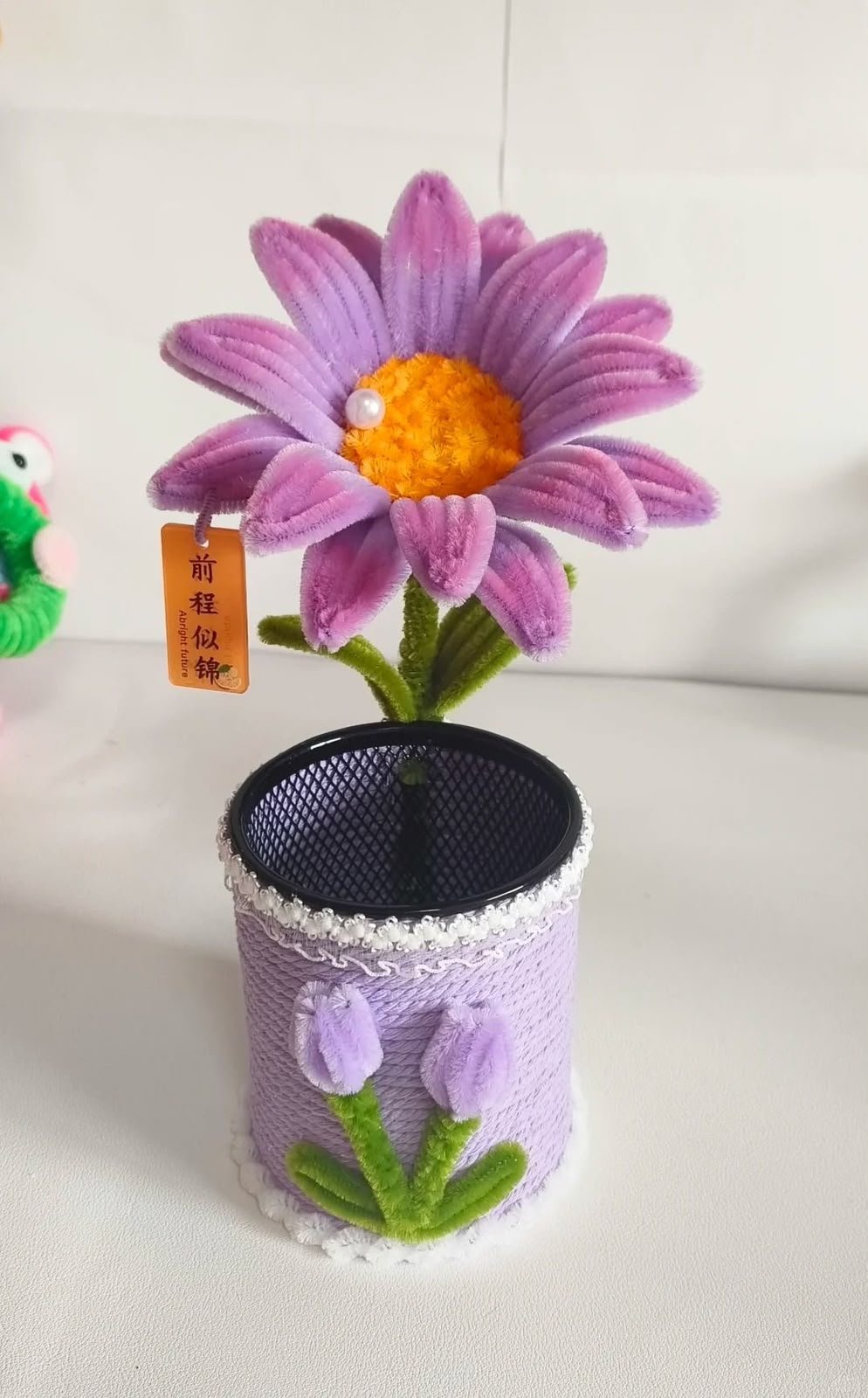 Lilac Daisy Pen Holder